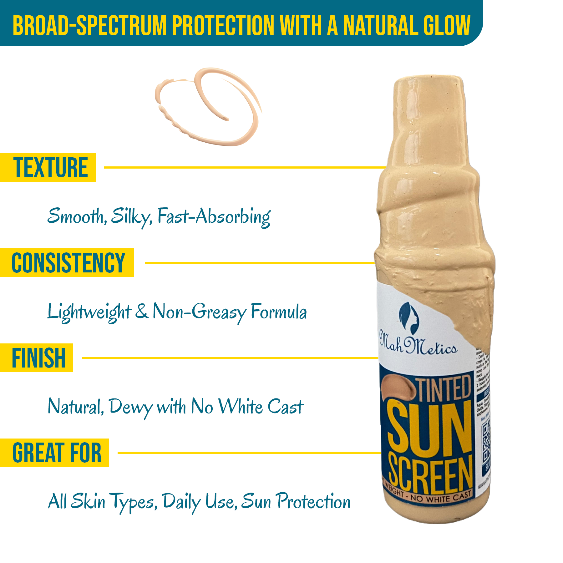 Mahmetics 65 SPF Tinted Sunscreen for Summer | No White Cast | 50ml - Image 2