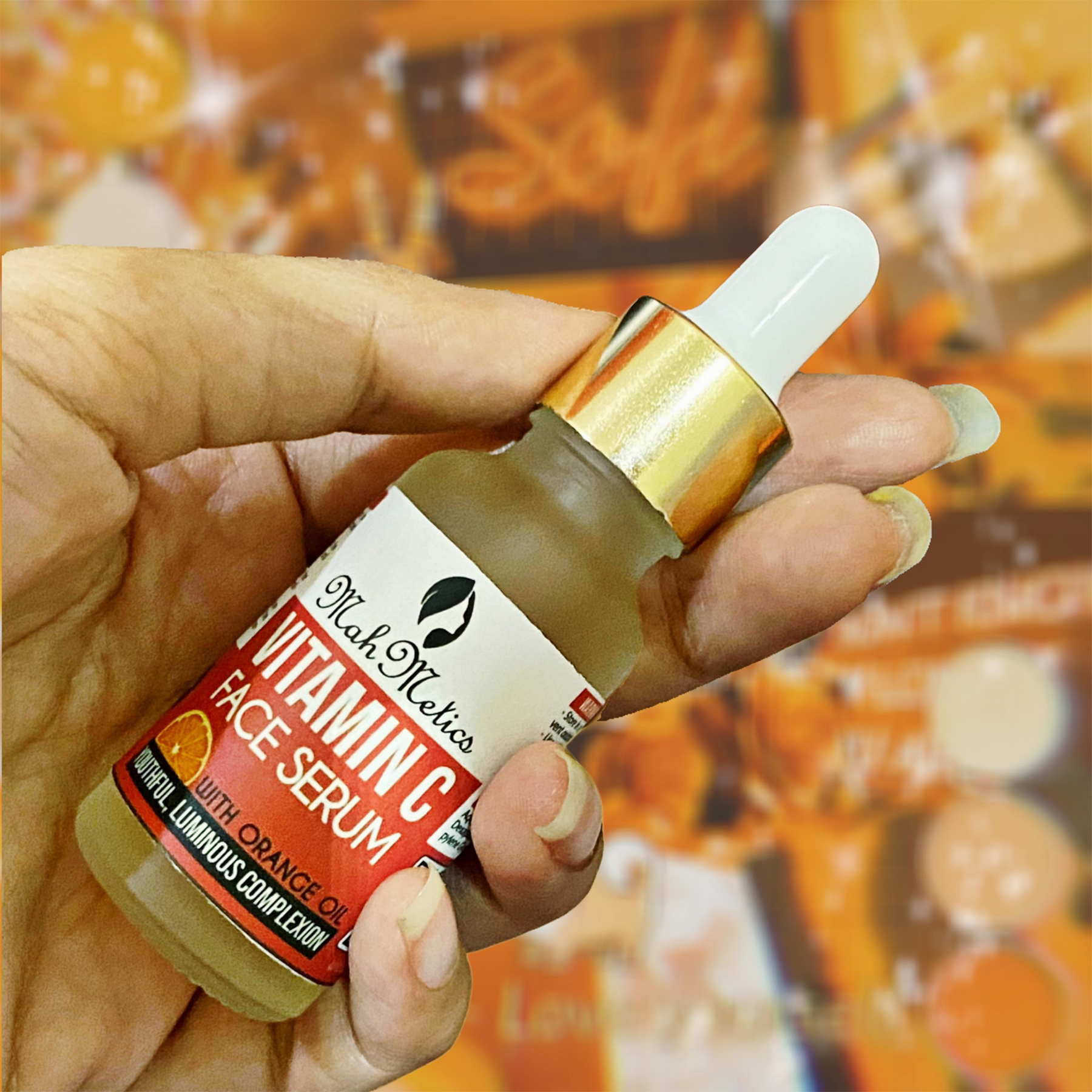 MahMetics Vitamin C Serum with Orange Oil | Skin Brightening, Anti-Aging & Collagen Boost | 20ML - Image 4